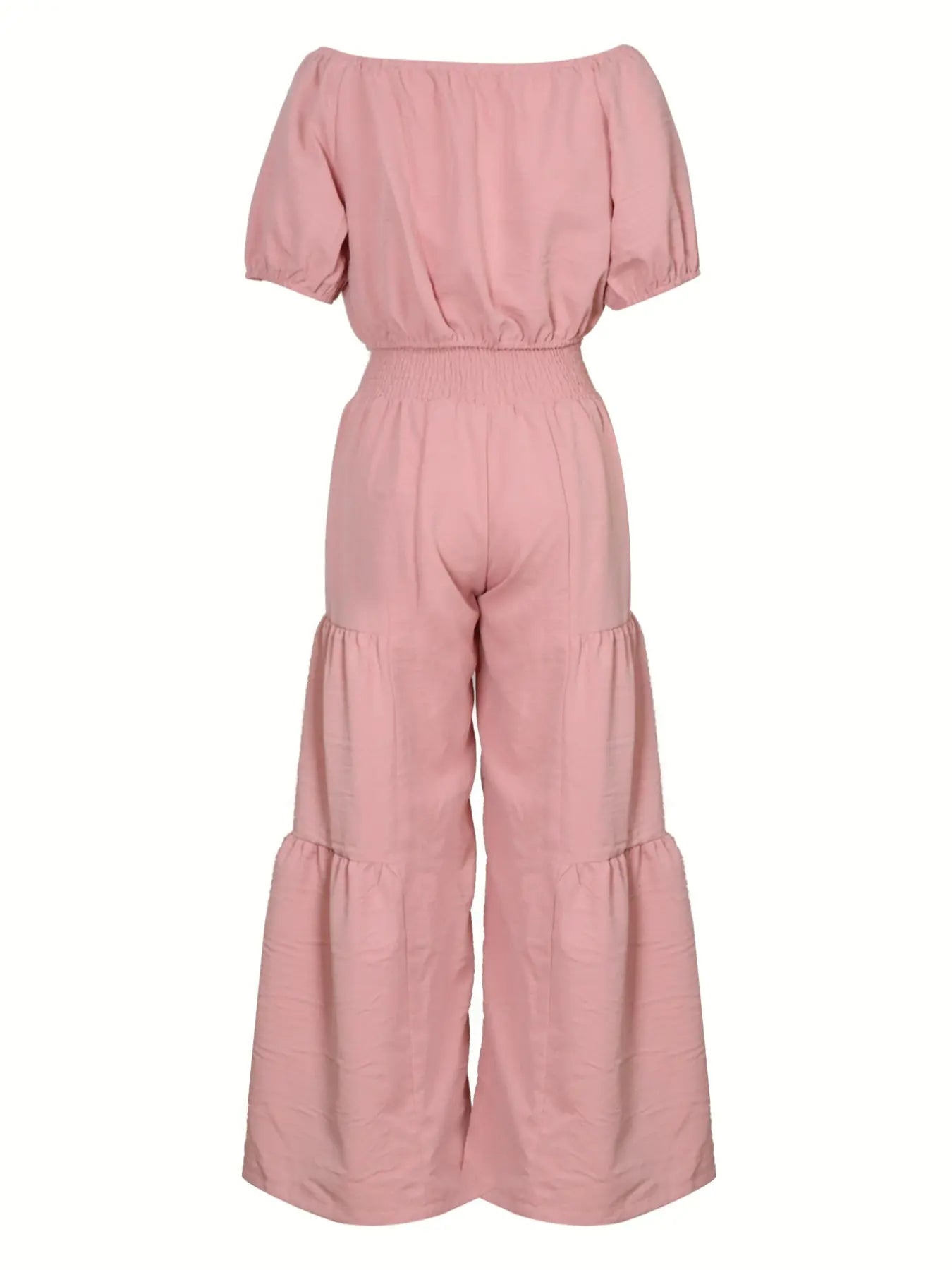 Elegant Off-Shoulder Top with Bow Detail and Solid Color Wide Leg Pants Two-Piece Set, Womenswear, Commuter Date Party Outdoors