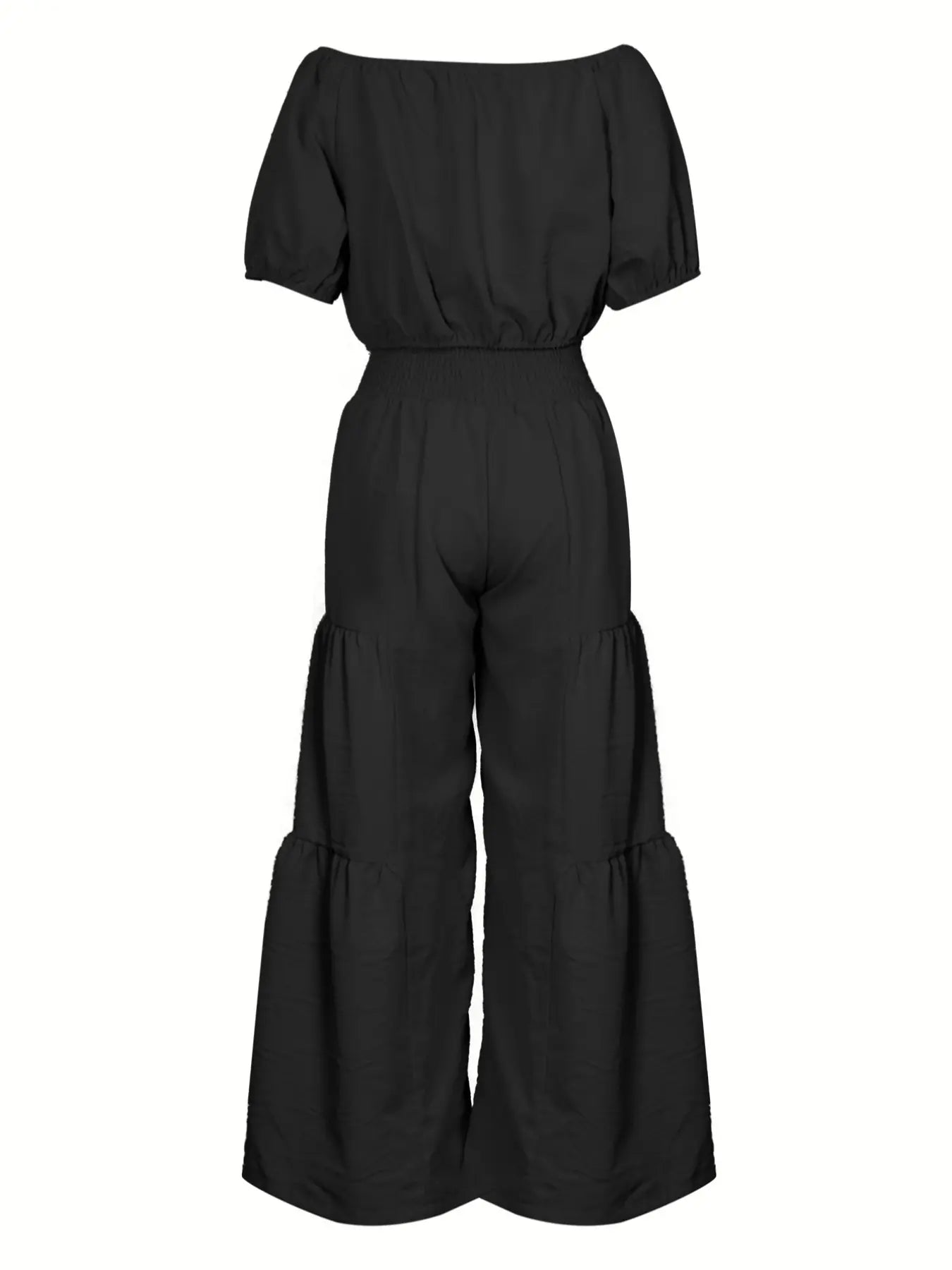 Elegant Off-Shoulder Top with Bow Detail and Solid Color Wide Leg Pants Two-Piece Set, Womenswear, Commuter Date Party Outdoors