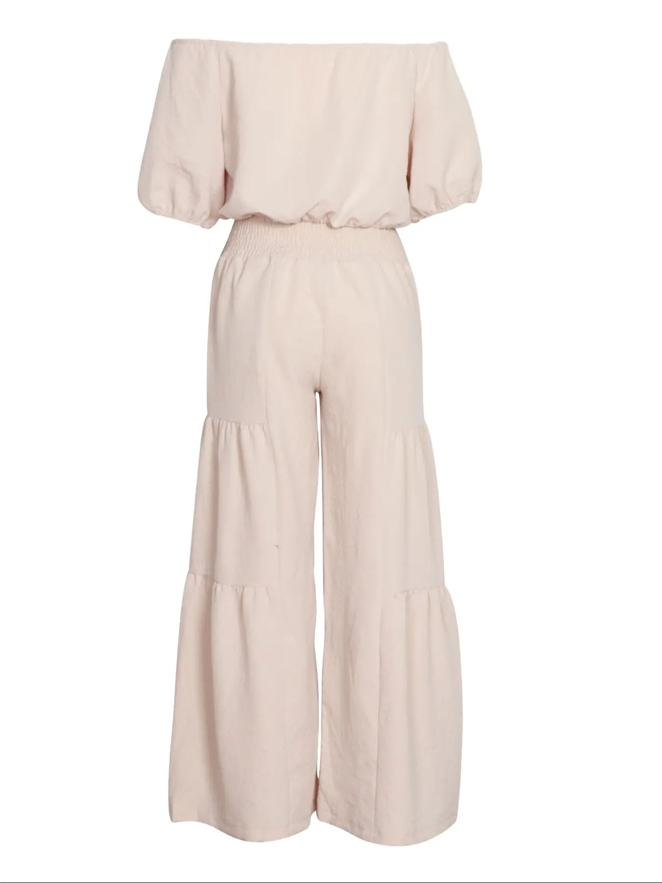 Elegant Off-Shoulder Top with Bow Detail and Solid Color Wide Leg Pants Two-Piece Set, Womenswear, Commuter Date Party Outdoors