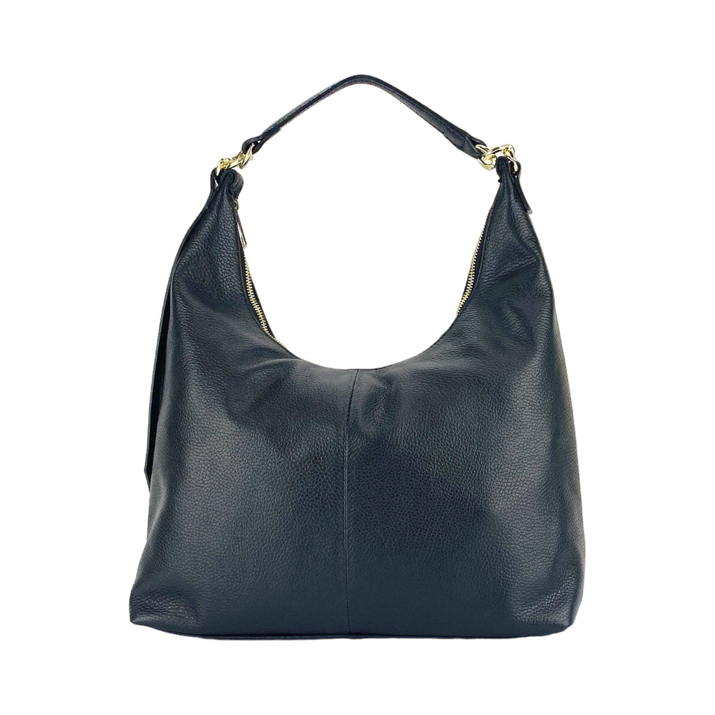 Soft Shoulder Bag — Black Leather