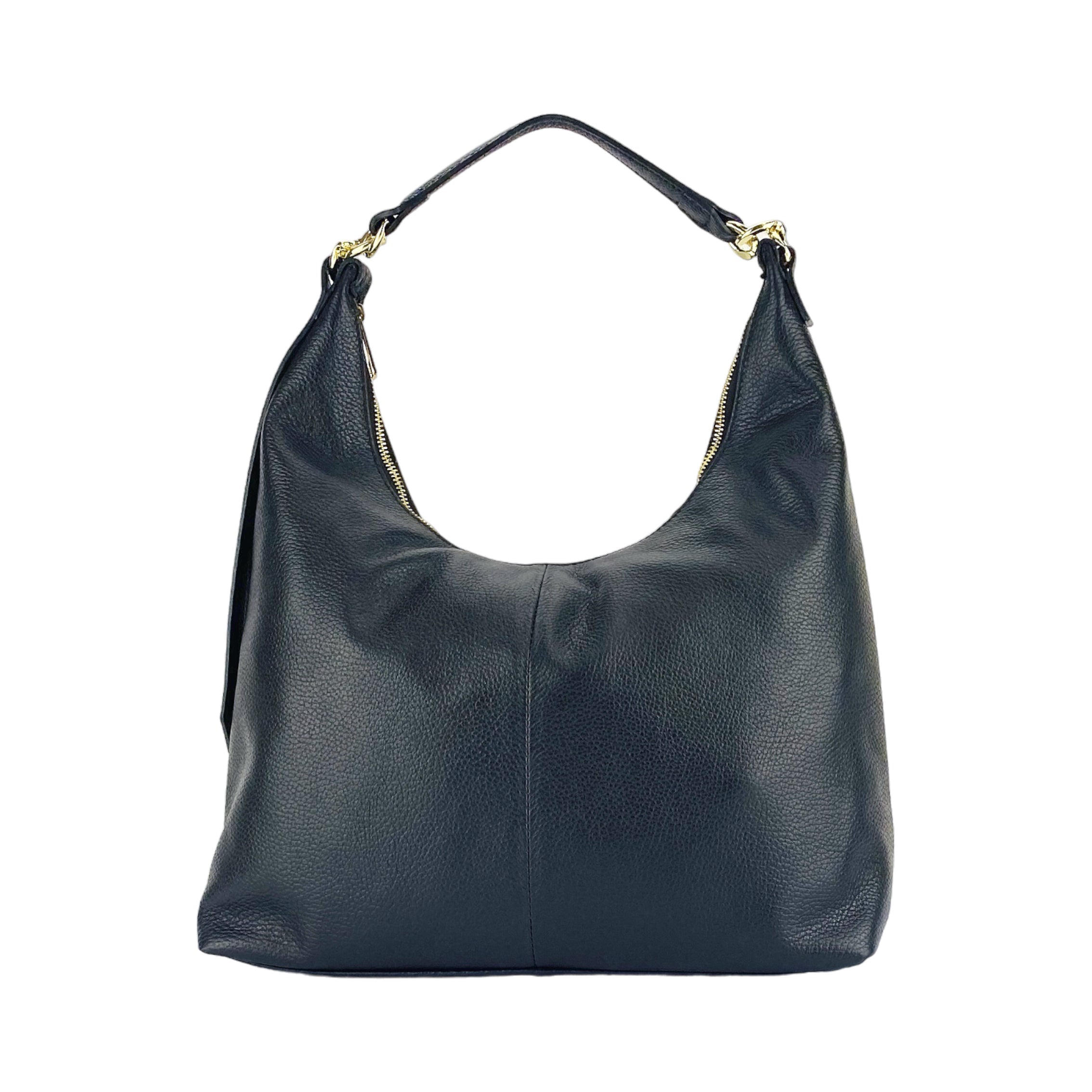 Soft Shoulder Bag — Black Leather