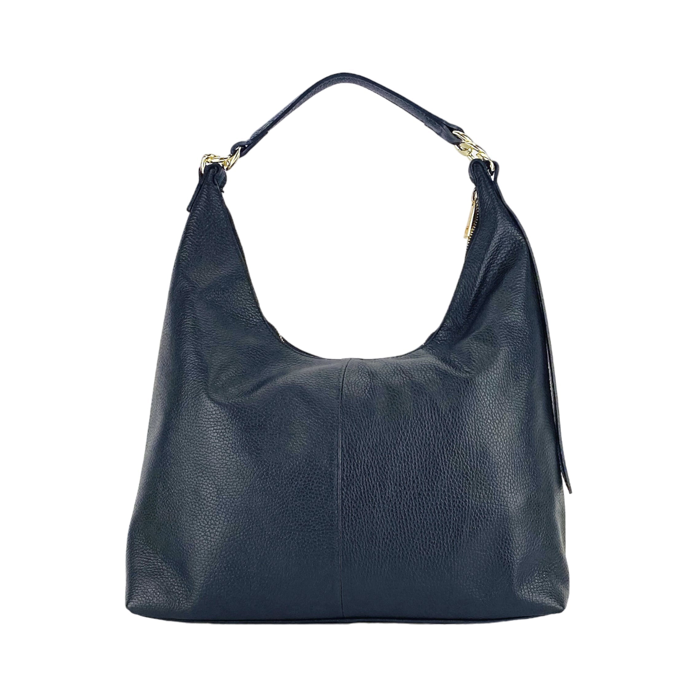 Soft Shoulder Bag — Black Leather