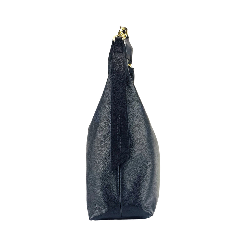 Soft Shoulder Bag — Black Leather