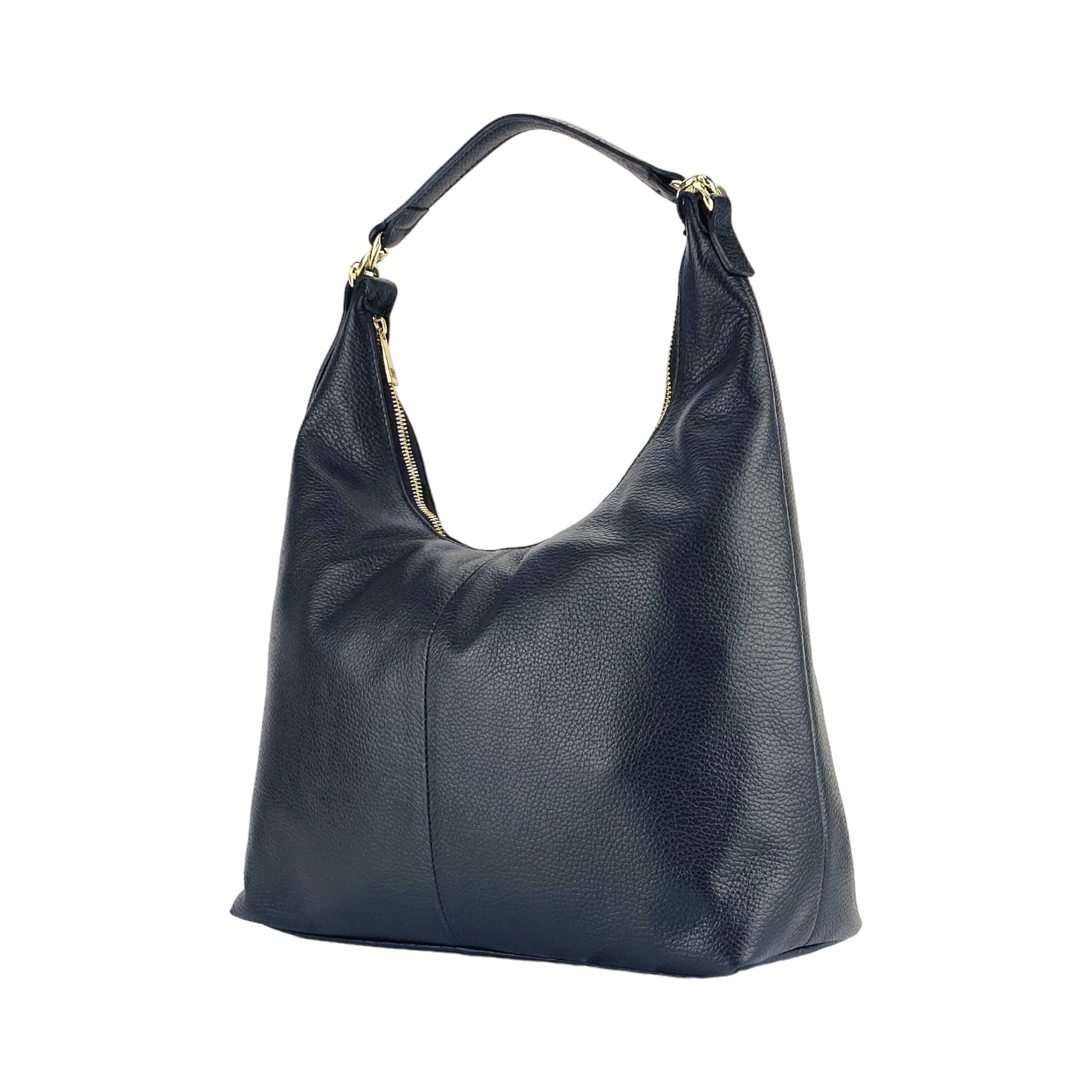 Soft Shoulder Bag — Black Leather