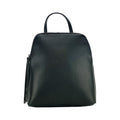 Double-Compartment Backpack — Black Leather