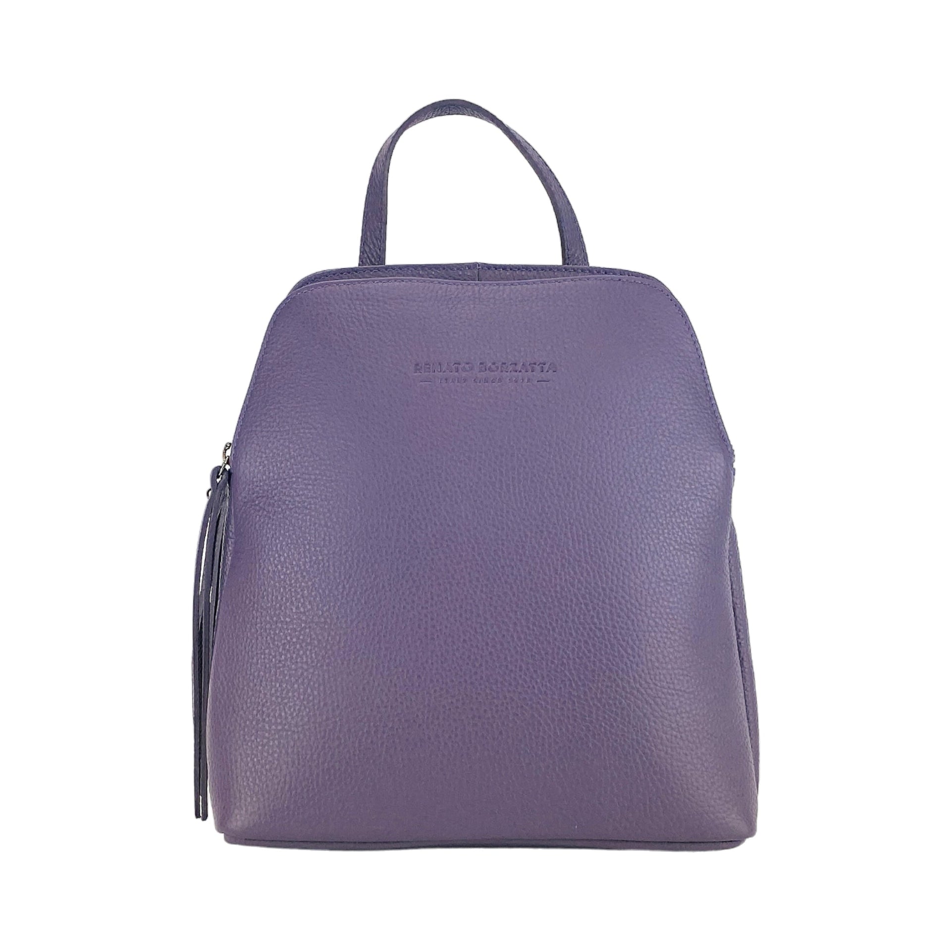 Double-Compartment Backpack — Purple Leather – Natelle