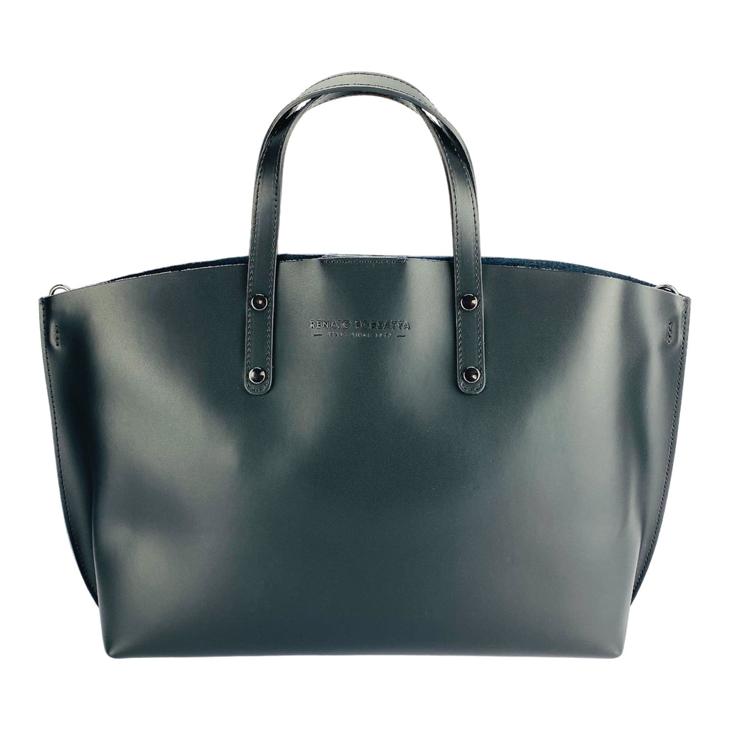Slouch Tote — Black Leather