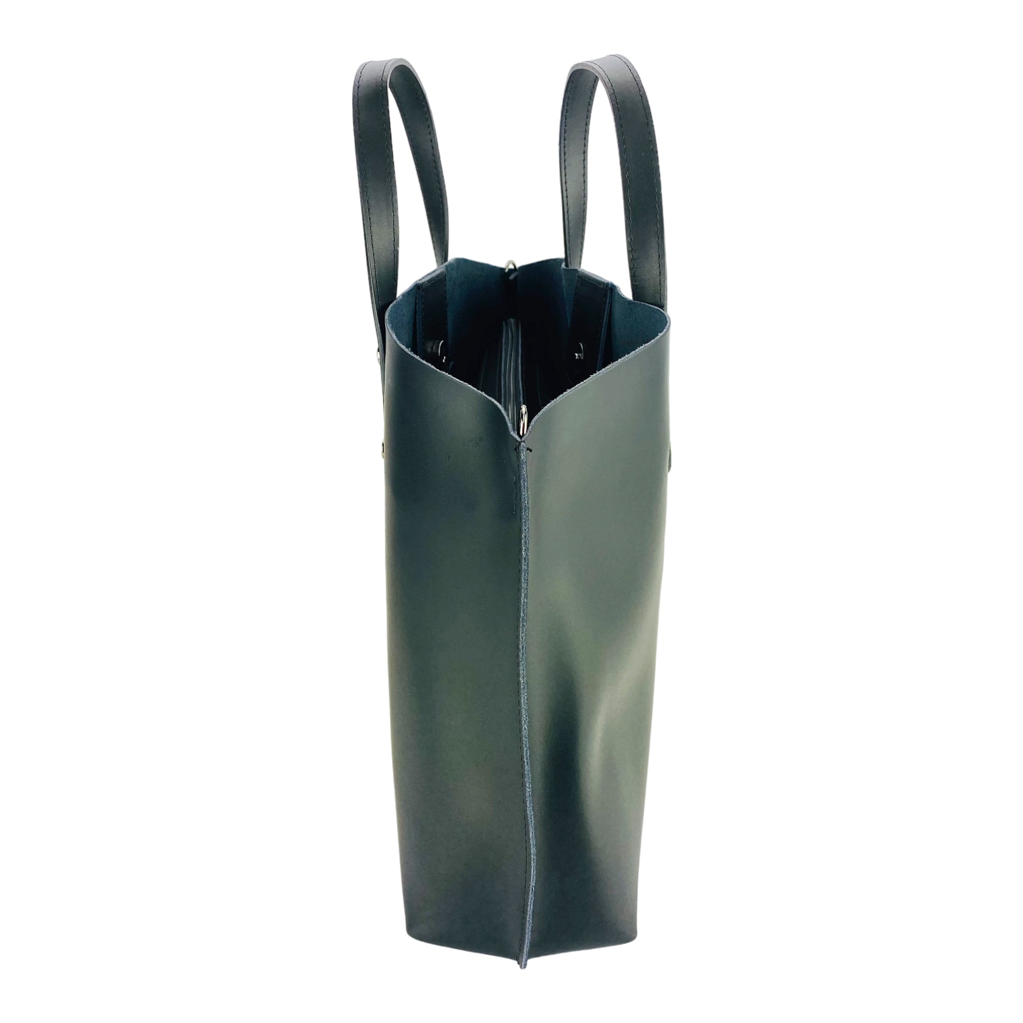Slouch Tote — Black Leather