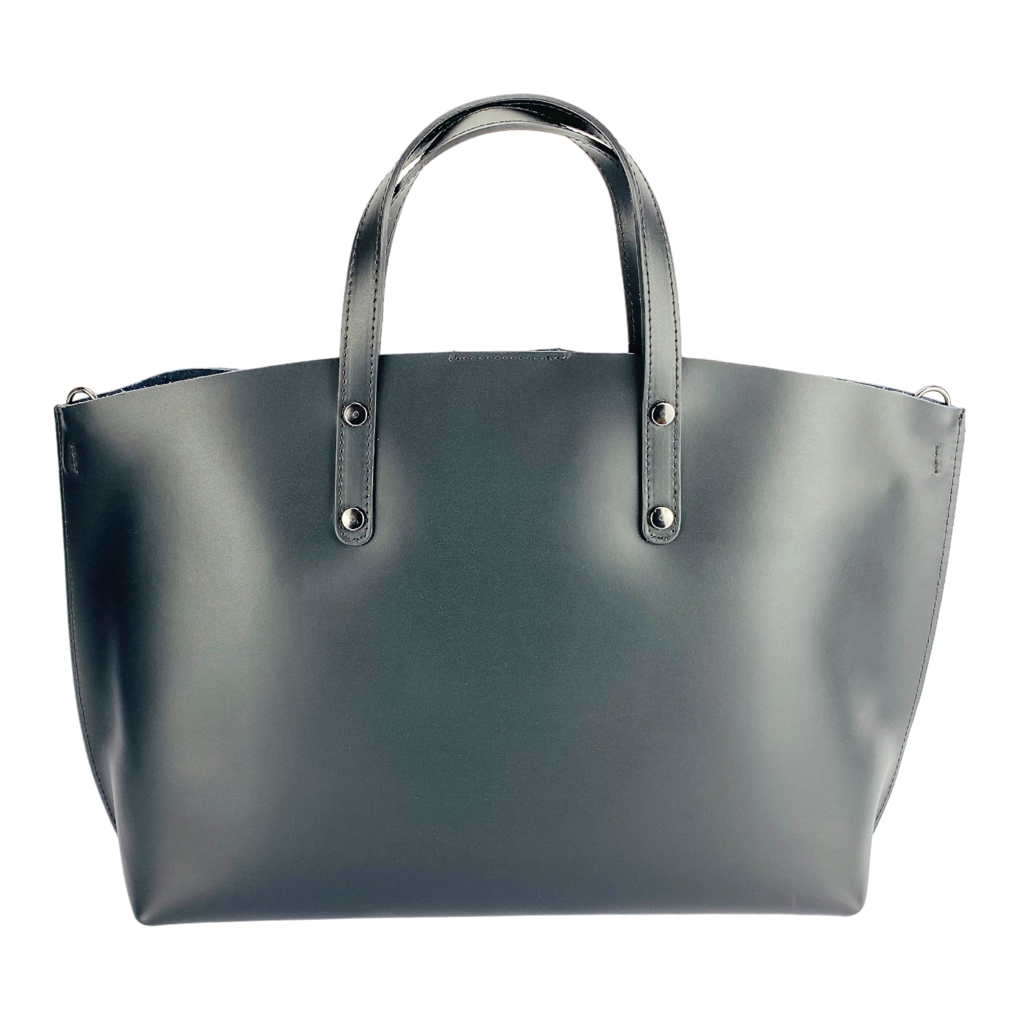 Slouch Tote — Black Leather