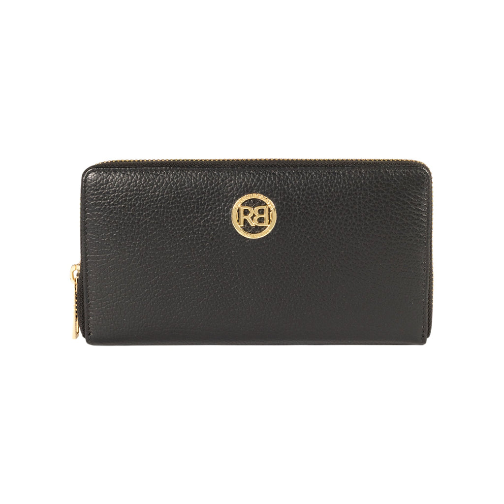 Zip-Around Wallet — Black Leather
