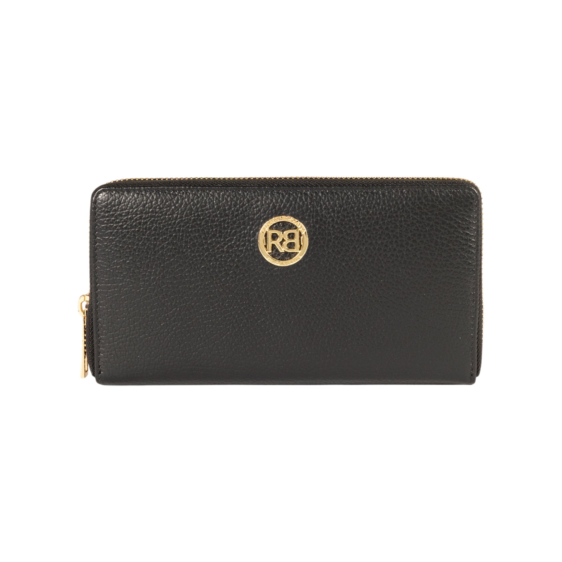 Zip-Around Wallet — Black Leather