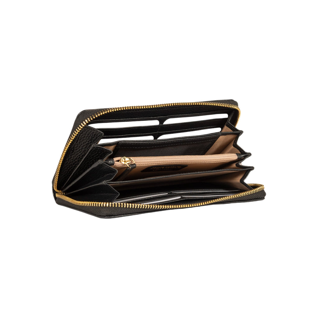 Zip-Around Wallet — Black Leather